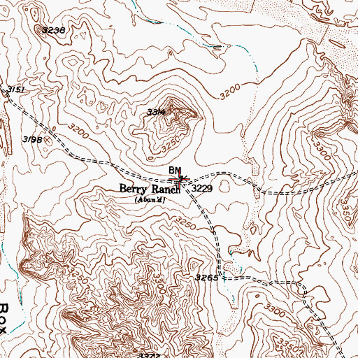 Topographic Map of Berry Ranch, TX