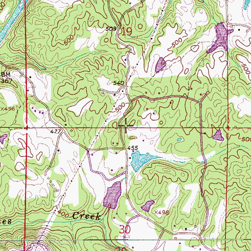 Topographic Map of Little Shenandoah, AL