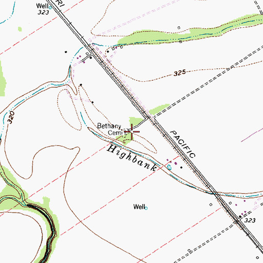 Topographic Map of Bethany Cemetery, TX
