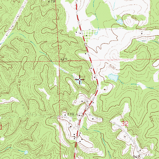 Topographic Map of Allen Lake, AL
