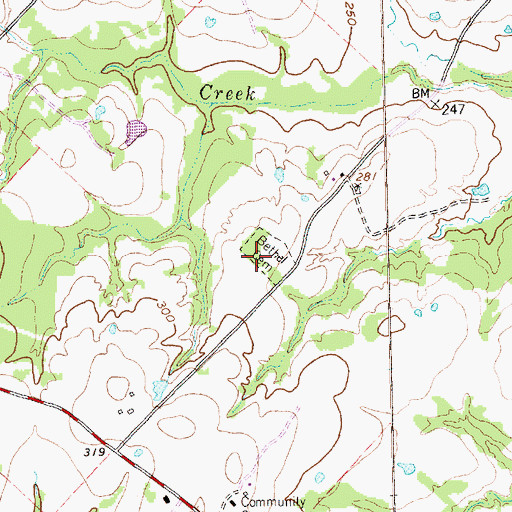 Topographic Map of Bethel Cemetery, TX