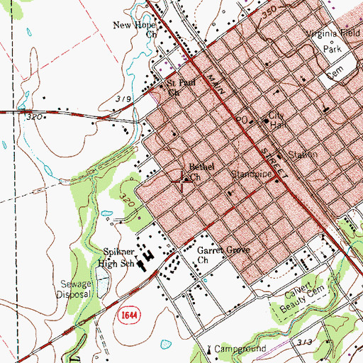 Topographic Map of Bethel Church, TX