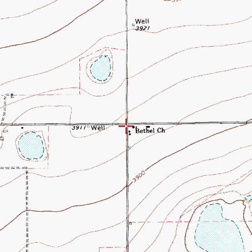 Topographic Map of Bethel Church, TX
