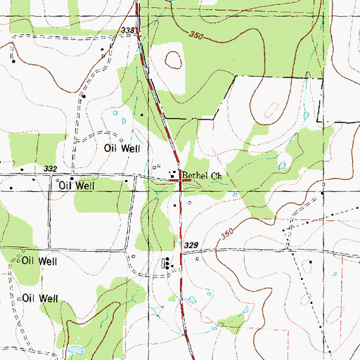 Topographic Map of Bethel School Number 2, TX