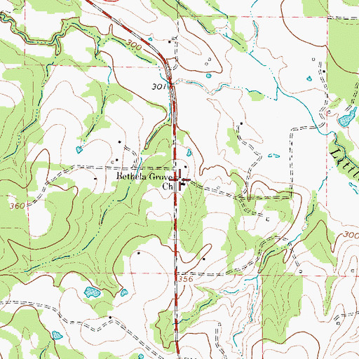 Topographic Map of Bethela Grove Church, TX