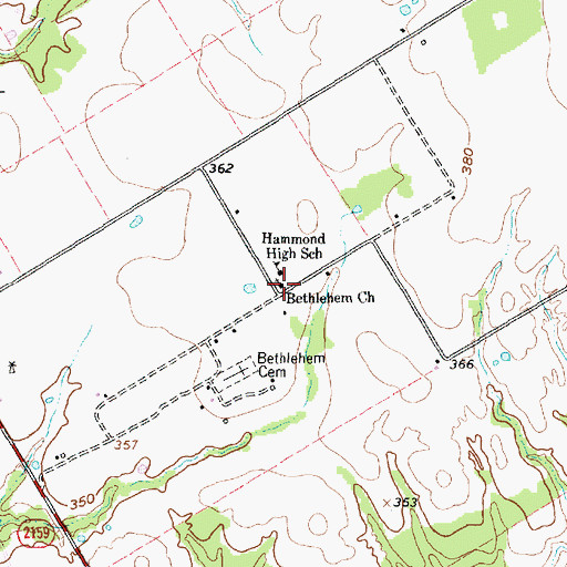 Topographic Map of Bethlehem Church, TX