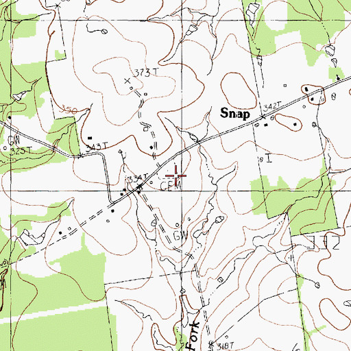 Topographic Map of Bethlehem Church, TX