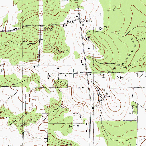 Topographic Map of Bethlehem Church, TX