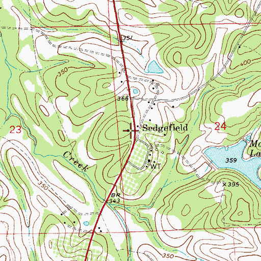 Topographic Map of Beulah Church, AL