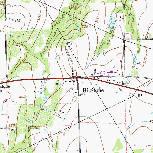Topographic Map of Bi-Stone, TX