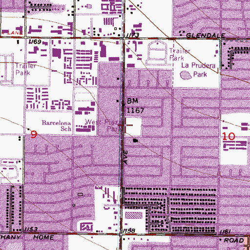 Topographic Map of West Plaza Park, AZ