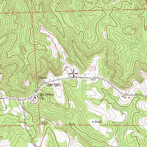 Topographic Map of Bristol Store (historical), AL