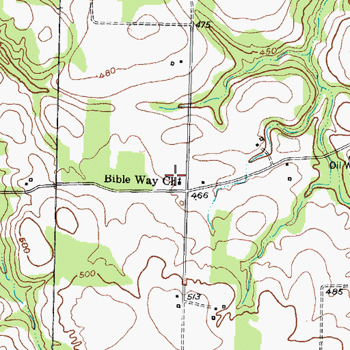 Topographic Map of Bible Way Church, TX