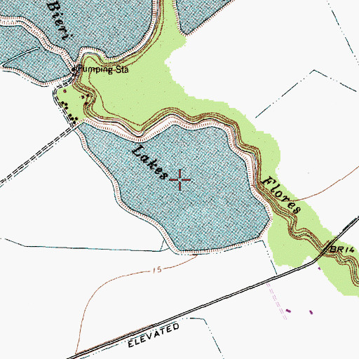 Topographic Map of Bieri Lakes, TX