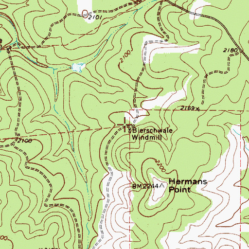 Topographic Map of Bierschwale Windmill, TX