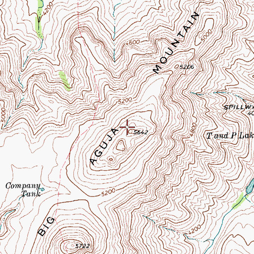 Topographic Map of Big Aguja Mountain, TX