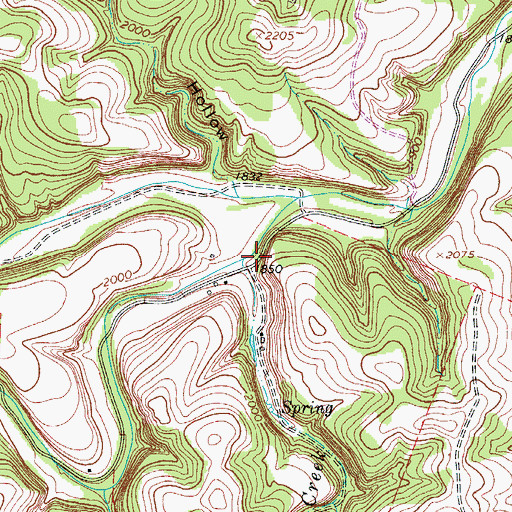 Topographic Map of Big Armidge Creek, TX