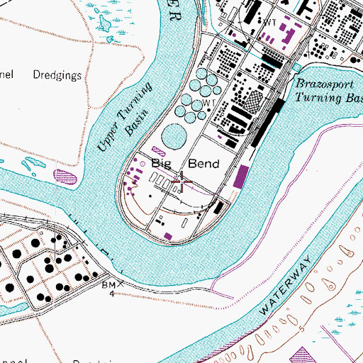 Topographic Map of Big Bend, TX