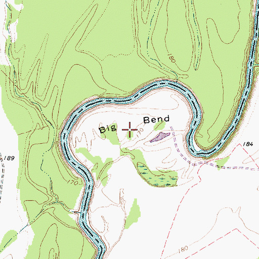 Topographic Map of Big Bend, TX