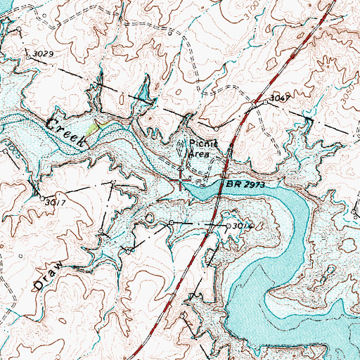 Topographic Map of Big Blue Creek, TX
