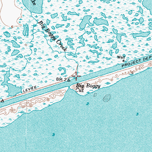 Topographic Map of Big Boggy Creek, TX