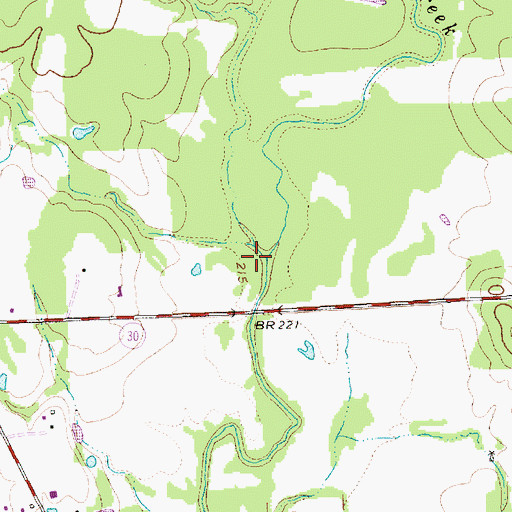 Topographic Map of Big Branch, TX