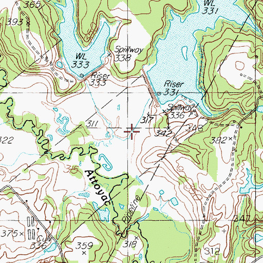 Topographic Map of Big Branch, TX