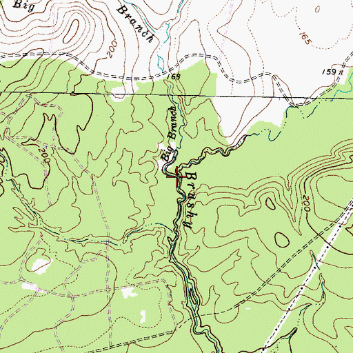 Topographic Map of Big Branch, TX