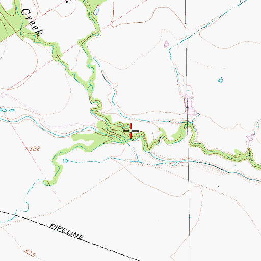 Topographic Map of Big Briary Creek, TX