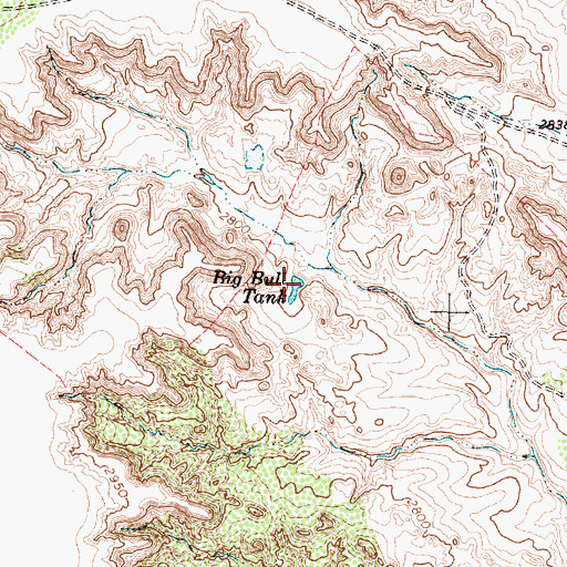 Topographic Map of Big Bull Tank, TX