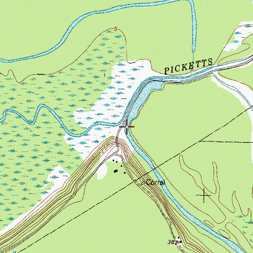 Topographic Map of Big Caney Creek, TX