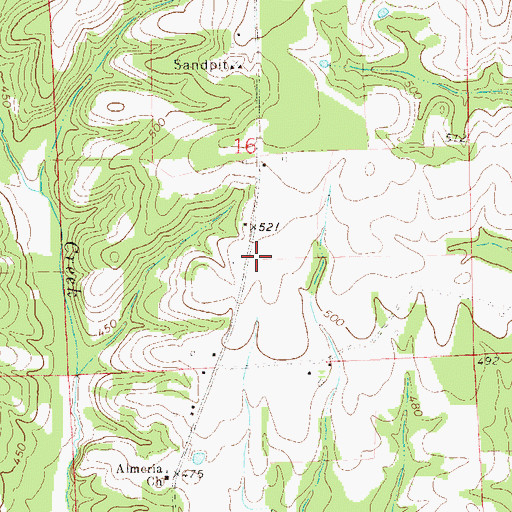 Topographic Map of Caylers Store (historical), AL