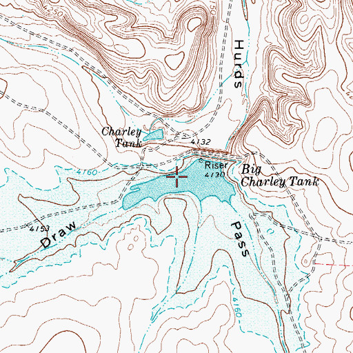Topographic Map of Big Charley Tank, TX