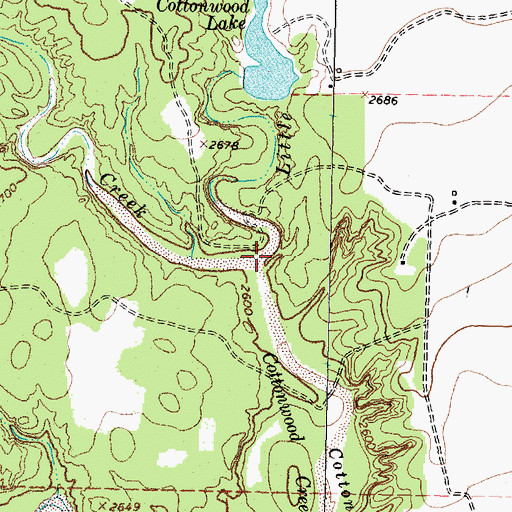 Topographic Map of Big Cottonwood Creek, TX
