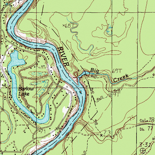 Topographic Map of Big Creek, TX