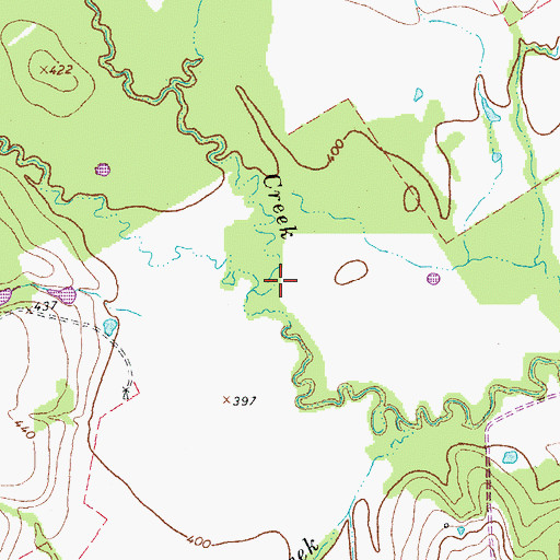 Topographic Map of Big Creek, TX