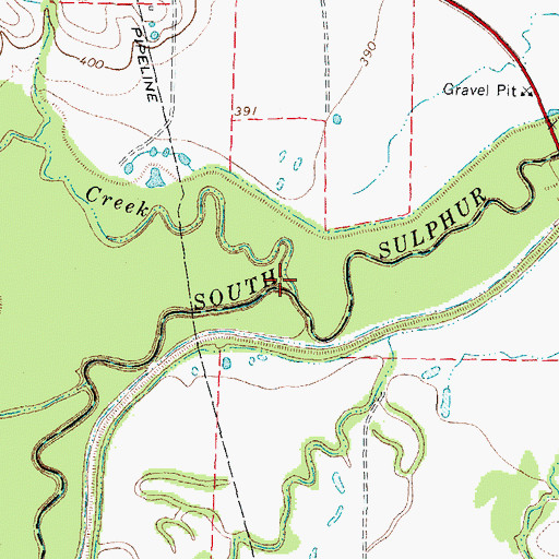 Topographic Map of Big Creek, TX