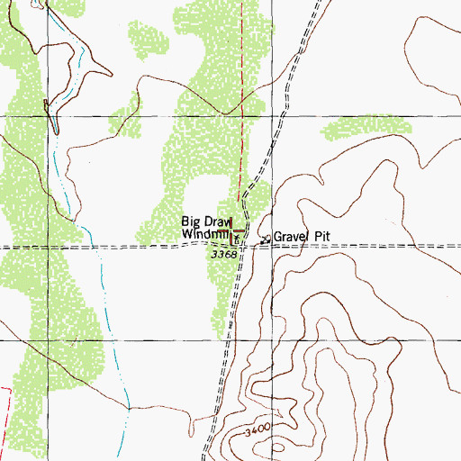 Topographic Map of Big Draw Windmill, TX