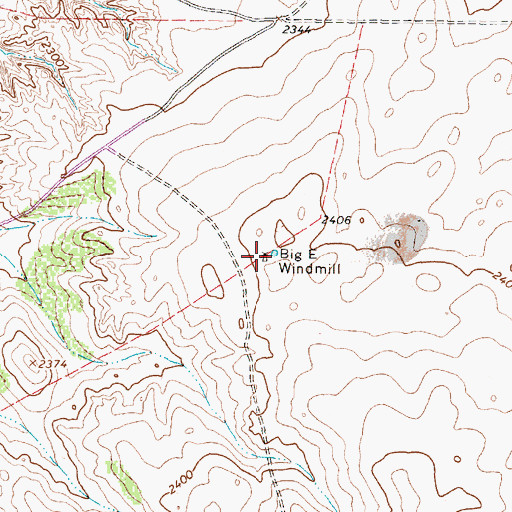 Topographic Map of Big E Windmill, TX
