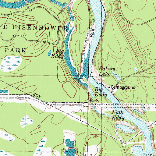 Topographic Map of Big Eddy, TX