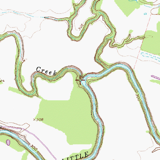 Topographic Map of Big Elm Creek, TX