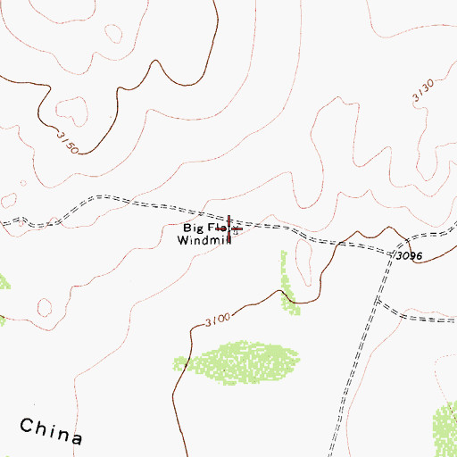 Topographic Map of Big Flat Windmill, TX