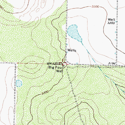 Topographic Map of Big Four Well, TX