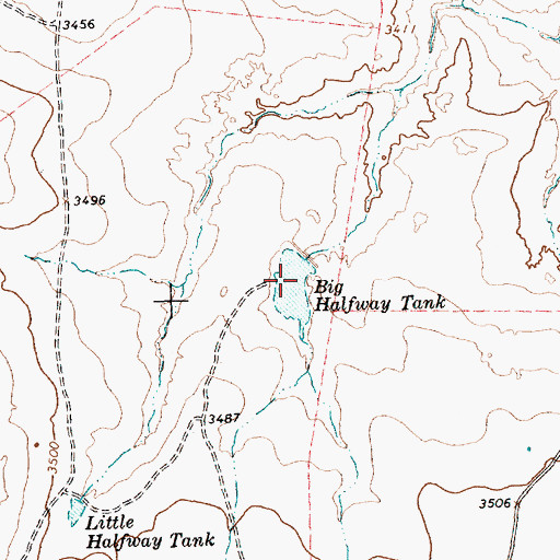Topographic Map of Big Halfway Tank, TX