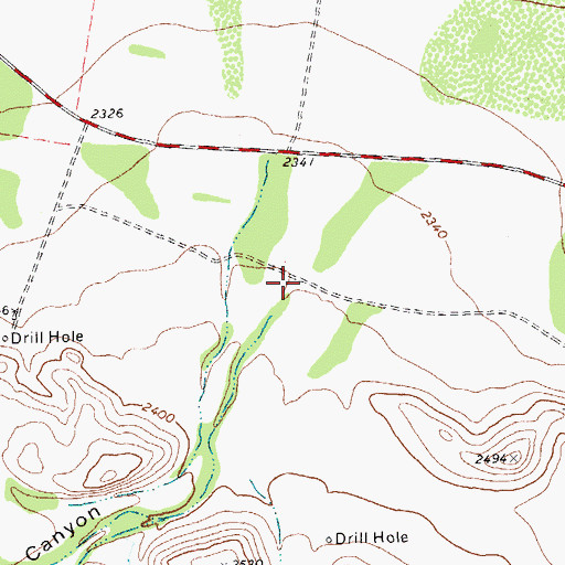 Topographic Map of Big Harkey Canyon, TX