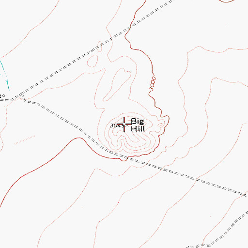 Topographic Map of Big Hill, TX