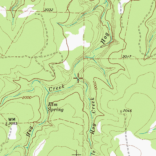 Topographic Map of Big Hog Creek, TX