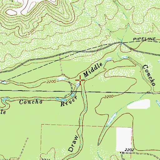 Topographic Map of Big Hollow Draw, TX