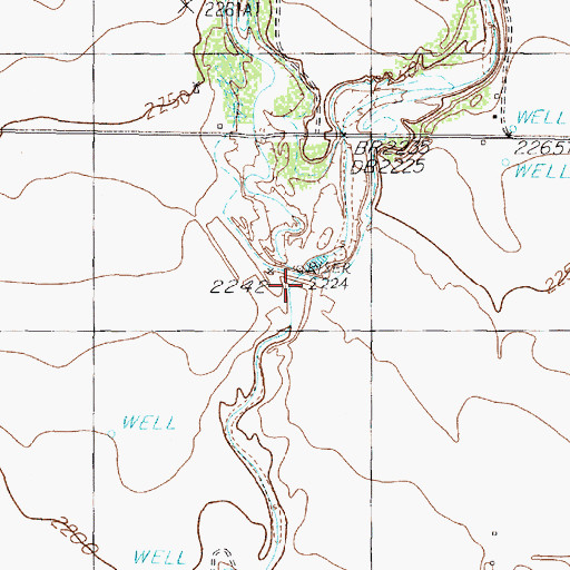 Topographic Map of Big John Mann Creek, TX