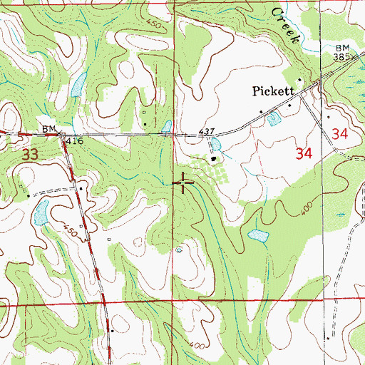Topographic Map of Copes Gin (historical), AL